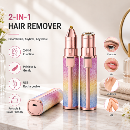 2-in-1 Rechargeable Facial Hair Remover & Eyebrow Trimmer for Women