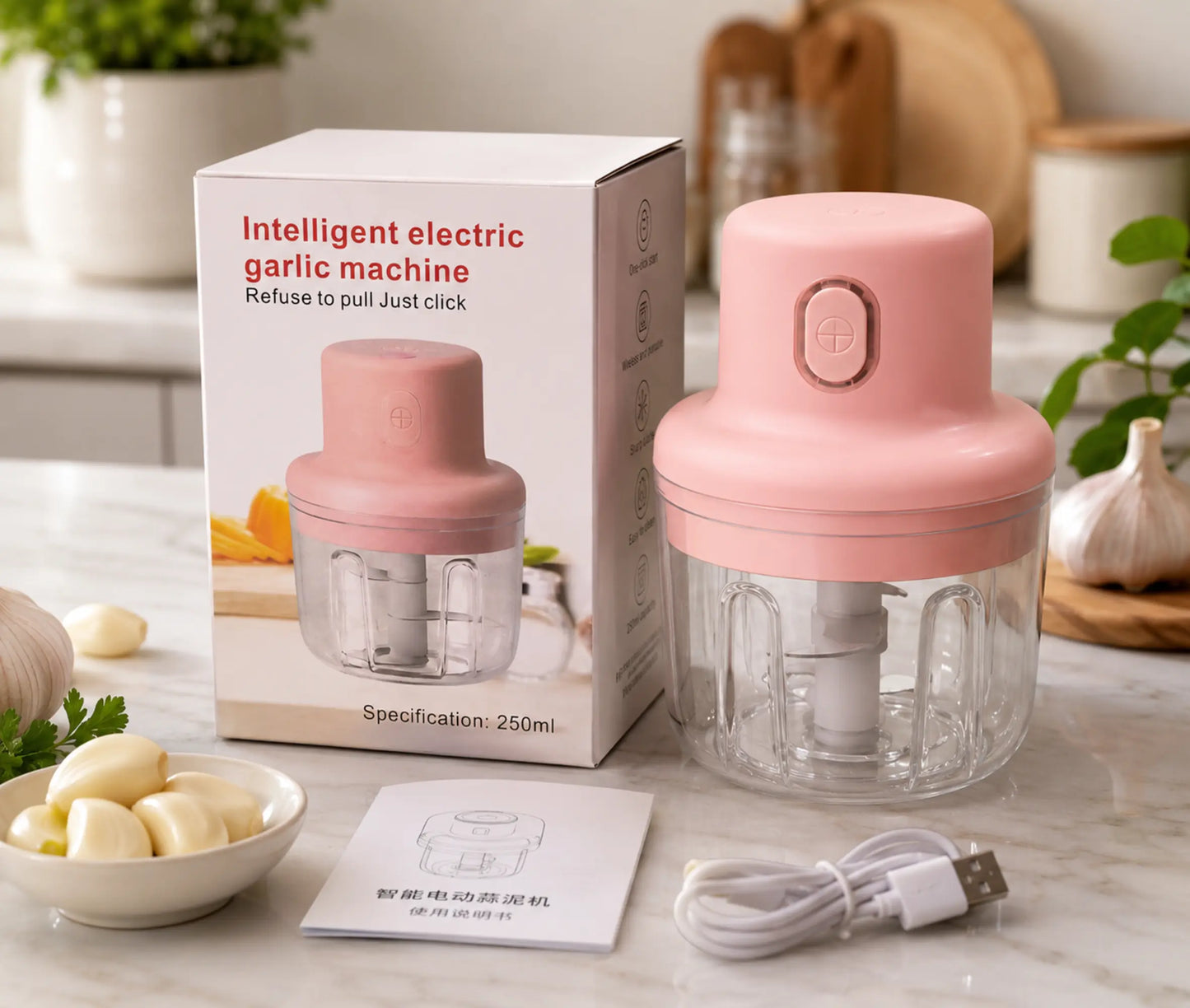 Mini USB Rechargeable Electric Food Chopper – Fast & Portable Kitchen Helper
