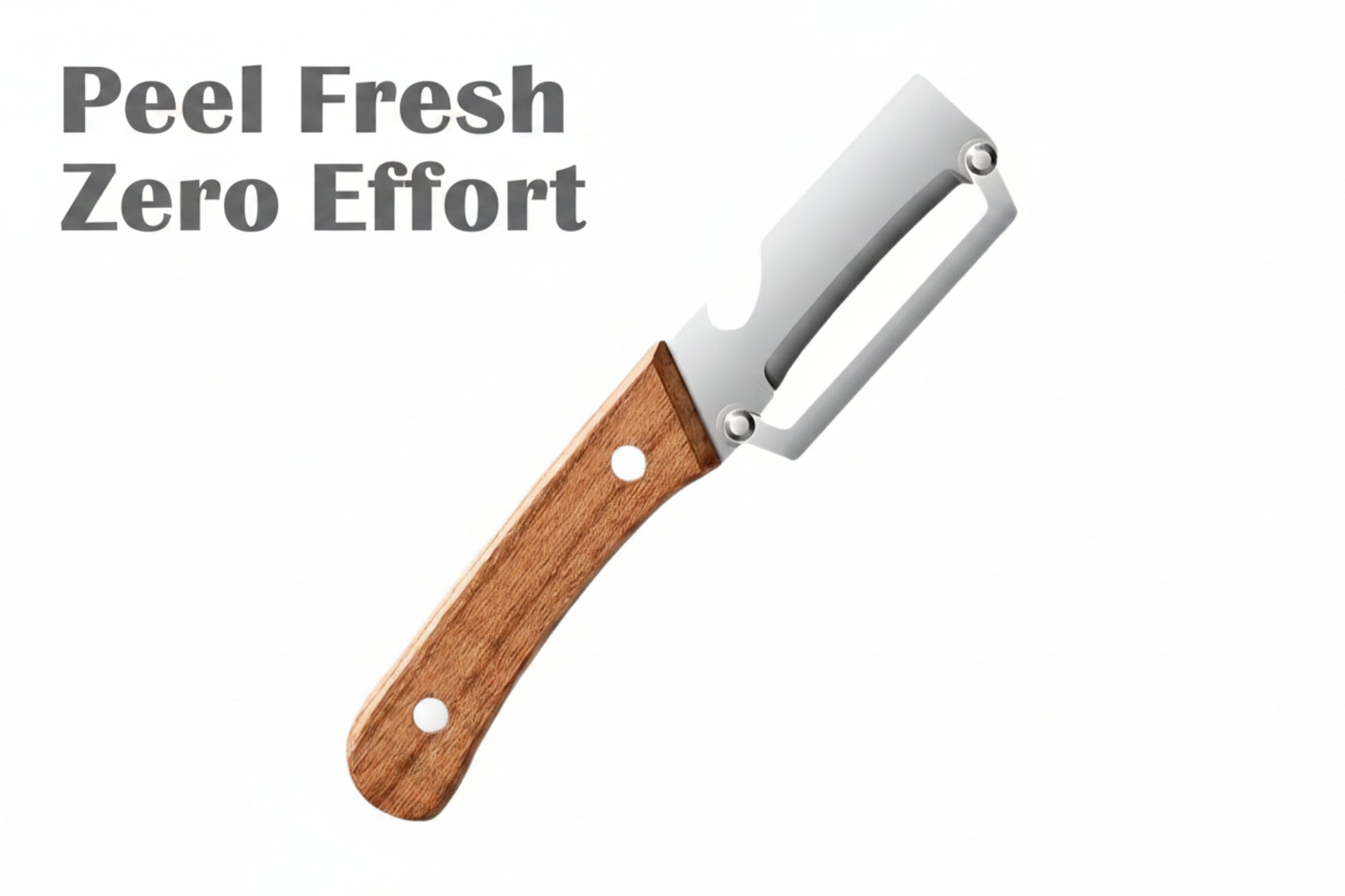 Butter knife with wooden handle on a white background
